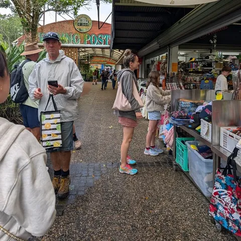The Kuranda trading post and its stalls